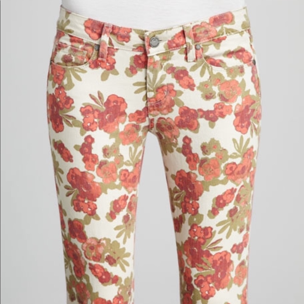 PAIGE Floral Skinny Jeans